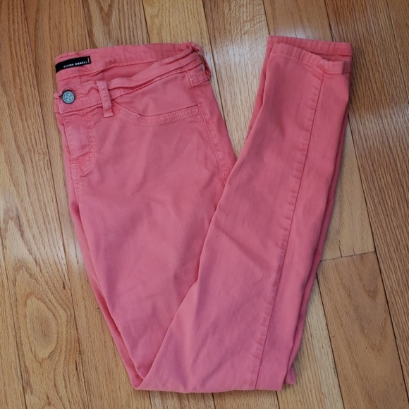 Flying Monkey Skinny Jeans in Coral - Picture 2 of 8